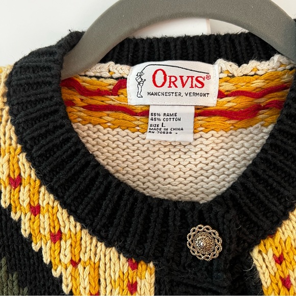 Vintage Orvis Autumn Leaves Cardigan - Picture 3 of 3